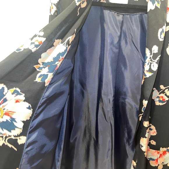 Anthropologie Ett:Twa Black & Pink Floral Tatie Satin Open Blazer Jacket… - Picture 7 of 10